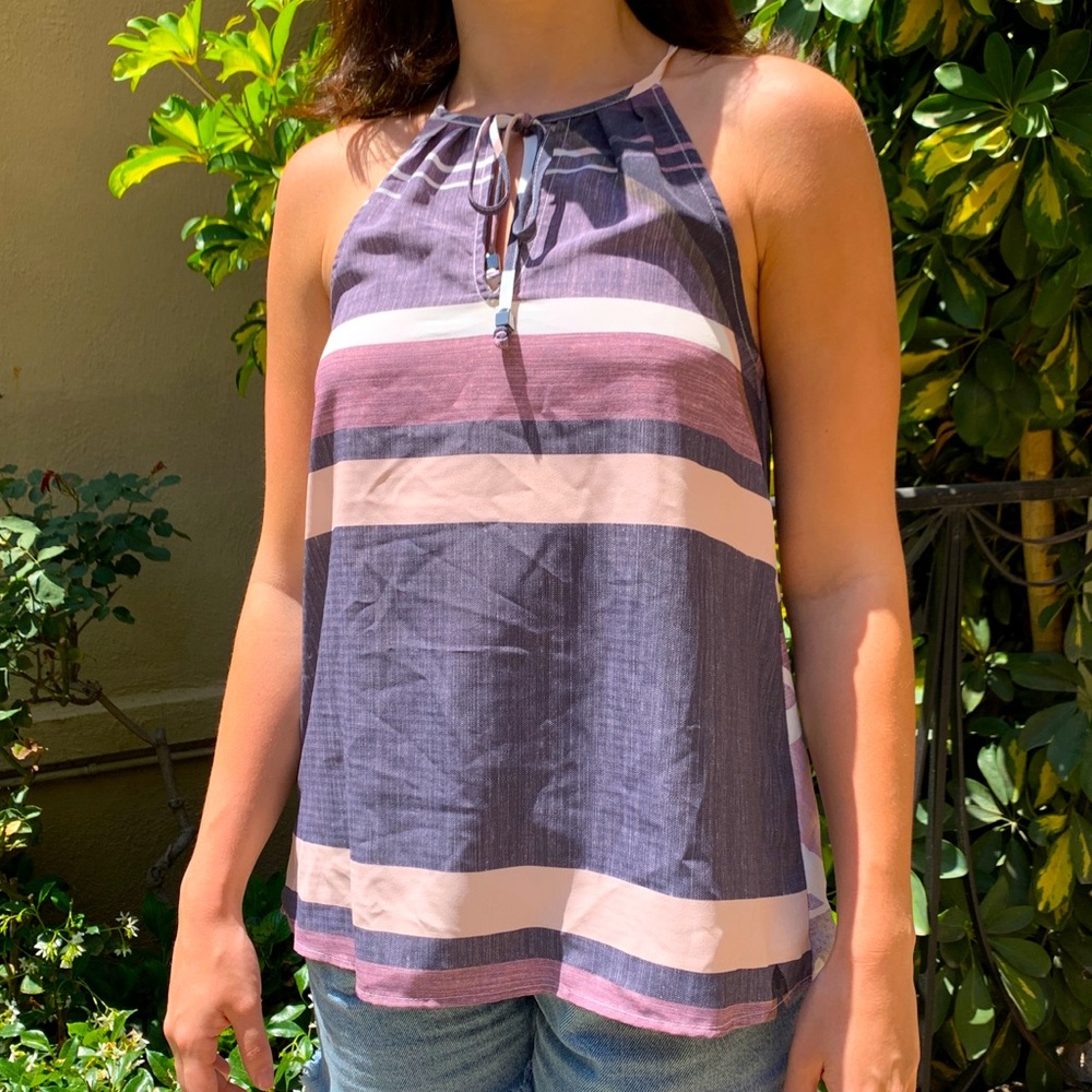 SHILLA THE LABEL Purple Geometric Striped Top